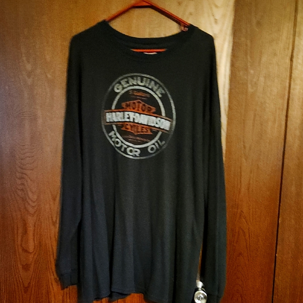 Harley-Davidson Black and Orange Long Sleeve Shirt